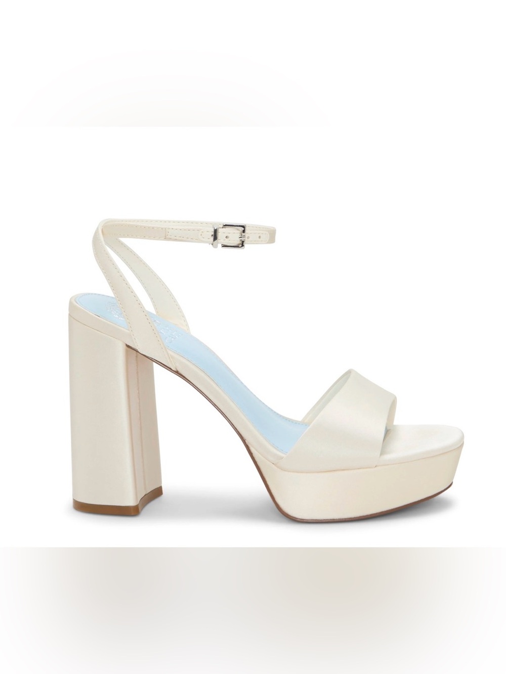 NWOT Vince Camuto Ivory Platform Block Heel  with Ankle Strap